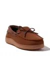 Dearfoams Pierce Faux Shearling Moccasin Slipper In Chestnut