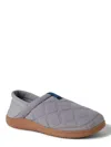 Dearfoams Mens Memory Foam Slip-on Slippers In Gray