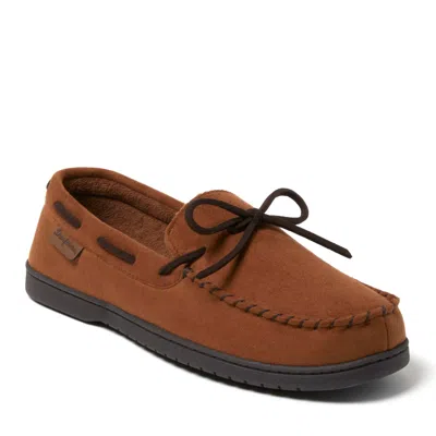 Dearfoams Men's Toby Moccasin Slipper With Tie In Multi