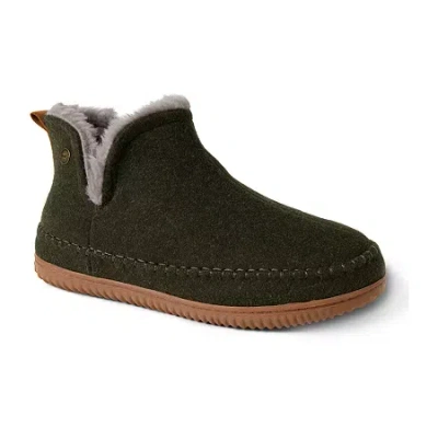 Dearfoams Mens Memory Foam Bootie Slippers In Green