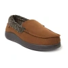 Dearfoams Mens Moccasin Slippers In Brown
