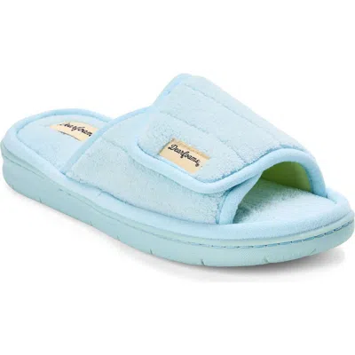 Dearfoams Mickey Terry Adjustable Shower Slide Slipper In Blue