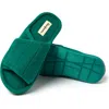 Dearfoams Women's Mickey Terry Slide In Deep Green