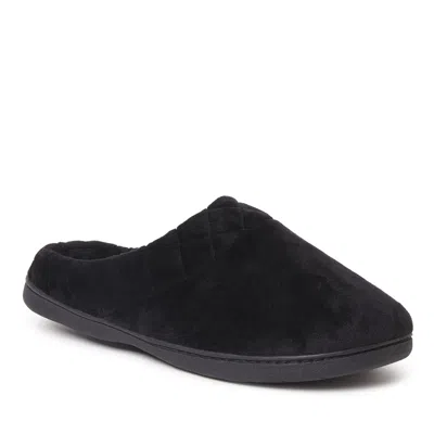 Dearfoams Darcy Quilted Cuff Velour Clog Slipper In Black