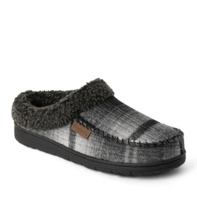 Dearfoams Microsuede Clog Slippers In Grey Plaid