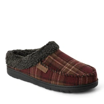 Dearfoams Microsuede Clog Slippers In Red Plaid