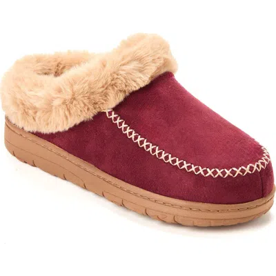 Dearfoams Microsuede Moc Toe Clog Slipper In Red