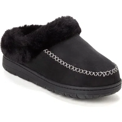Dearfoams Microsuede Moc Toe Clog Slipper In Black
