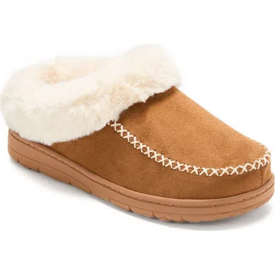 Dearfoams Microsuede Moc Toe Clog Slipper In Brown