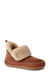 Dearfoams Womens Faux Suede Slip On Booties In Potting Soil