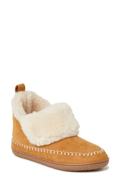 Dearfoams Moritz Faux Fur Lined Bootie Slipper In Whiskey