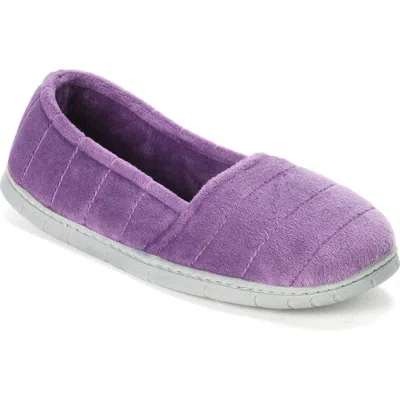 Dearfoams Nova Quilted Velour Slipper In Purple