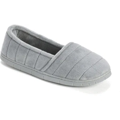 Dearfoams Nova Quilted Velour Slipper In Gray