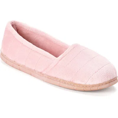 Dearfoams Nova Quilted Velour Slipper In Pink