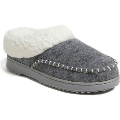 DEARFOAMS DEARFOAMS NYLA FELTED PLAID MOCCASIN TOE CLOG SLIPPER