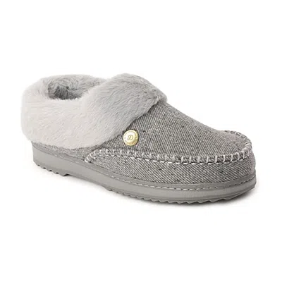 Dearfoams Nyla Moc Toe Womens Memory Foam Clog Slippers In Gray