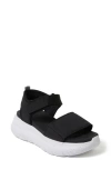 Dearfoams Odell Ankle Strap Platform Sandal In Black