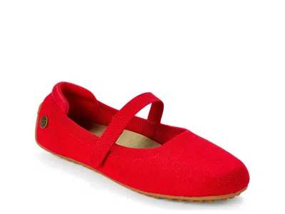 Dearfoams Original Comfort Haddy Sport Knit Mary Jane Flat In Red