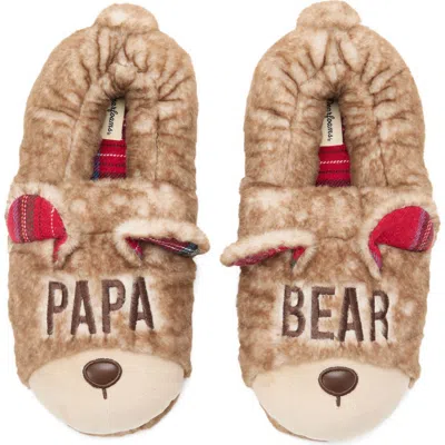 Dearfoams Papa Bear Closed Back Slipper In Brown
