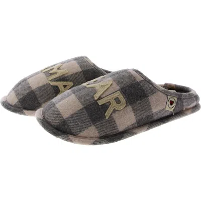 Dearfoams Papa Bear Scuff Mens Faux Fur Slip On Loafer Slippers In Multi