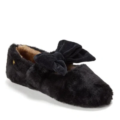Dearfoams Pennie Maryjane With Bow Slippers In Black