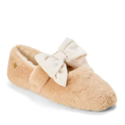 Dearfoams Pennie Maryjane With Bow Slippers In Brown