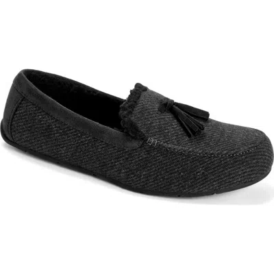 Dearfoams Perkins Moccasin Slippers In Black