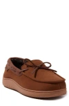 Dearfoams Pierce Faux Shearling Moccasin Slipper In Chestnut