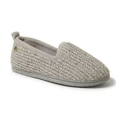 Dearfoams Rachel Marled Chenille Closed Back Womens Memory Foam Slip-on Slippers In Gray