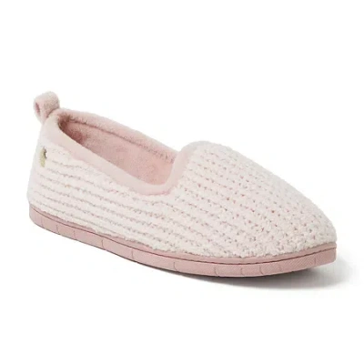 Dearfoams Rachel Marled Chenille Closed Back Womens Memory Foam Slip-on Slippers In Pink