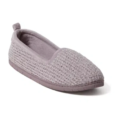 Dearfoams Rachel Marled Chenille Closed Back Womens Memory Foam Slip-on Slippers In Purple