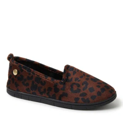 Dearfoams Rachel Velour Closed Back Slipper In Leopard
