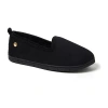 Dearfoams Rachel Velour Closed Back Womens Memory Foam Slip-on Slippers In Black