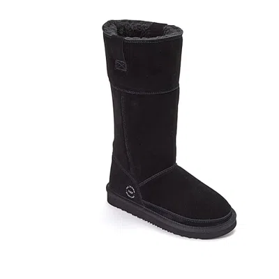 Dearfoams Rayna Genuine Suede Womens Bootie Slippers In Black