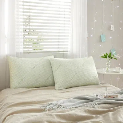 Dearfoams Rayon From Bamboo Infused Knit Bed Pillows - Set Of 2 In Green