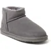 Dearfoams Fireside Riverland Genuine Shearling Micro Bootie In Grey
