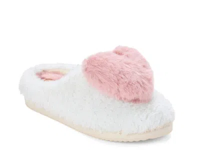 Dearfoams Rosie Furry Icon Clog Slipper In White