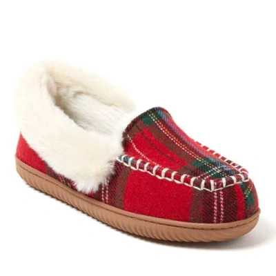 Dearfoams Ryland Cabin Moccasin Slipper In Red