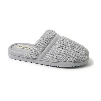 Dearfoams Serena Marled Chenille Scuff Womens Memory Foam Slip-on Slippers In Gray