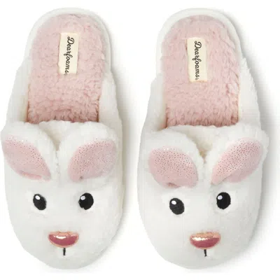 Dearfoams Shay Novelty Easter Bunny Rabbit Scuff Slipper In White