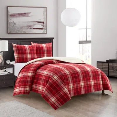 Dearfoams Standard Cotton 3 Piece Comforter Set In Red