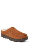 Dearfoams Suede Faux Shearling Lined Clog In Brown