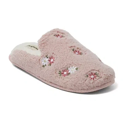 Dearfoams Teddy Tab Scuff Womens Memory Foam Slip-on Slippers In Neutral