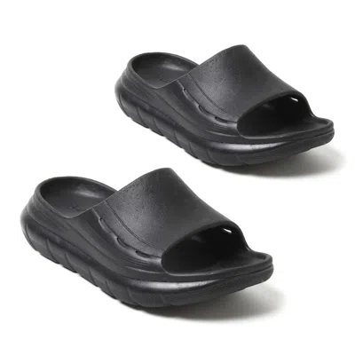 Dearfoams The Chill & Recovery Slides Set In Black