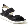 Dearfoams Thea Quarter Strap Sandal In Black