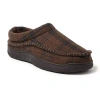 Dearfoams Thompson Mens Memory Foam Clog Slippers In Brown