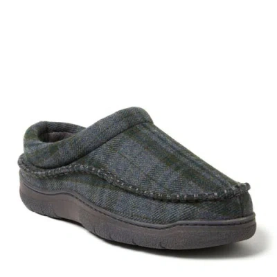 Dearfoams Thompson Plaid Moccasin Toe Clog Slipper In Blue