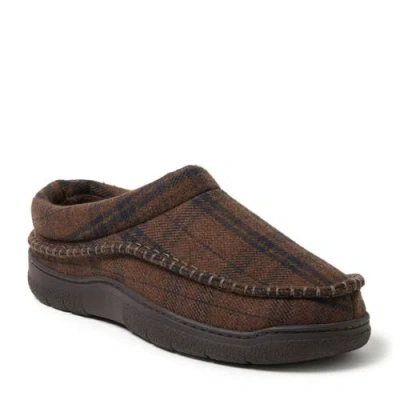 Dearfoams Thompson Plaid Moccasin Toe Clog Slipper In Brown