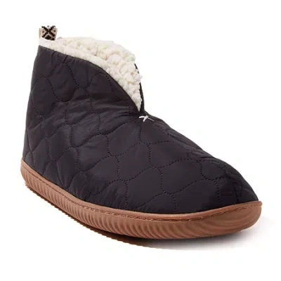Dearfoams Warm Up Mens Memory Foam Bootie Slippers In Black