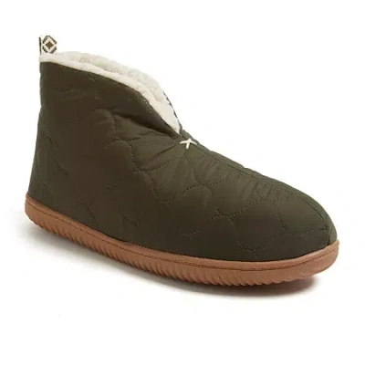 Dearfoams Warm Up Mens Memory Foam Bootie Slippers In Green